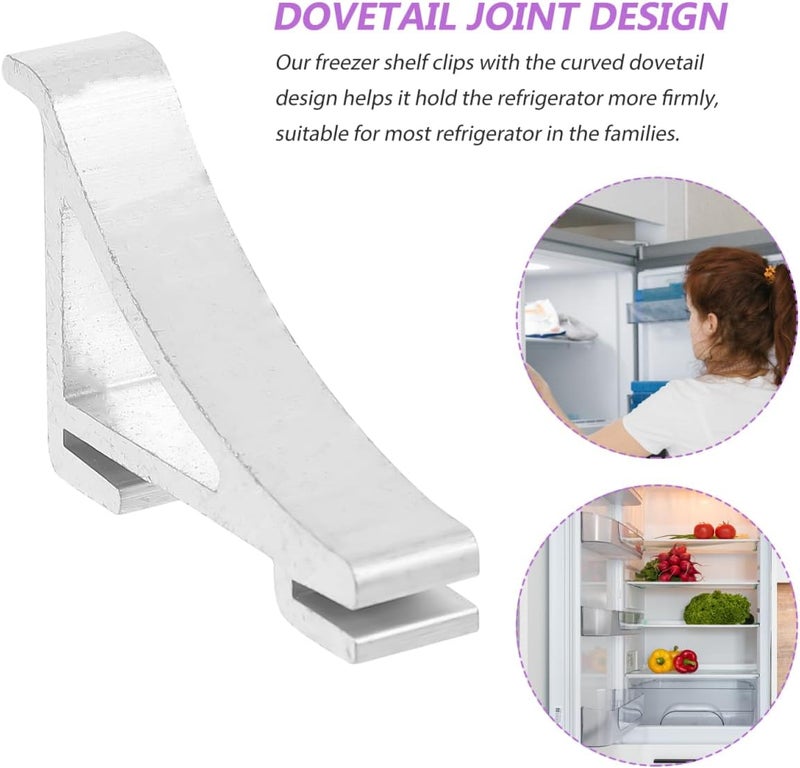 DOITOOL Freezer Shelf Clips Refrigerator Support Hooks Cooler Shelf Brace Replacement Freezer Clips for Household Refrigerators Easy Install Durable 3.5X2.5X0.35 Inch - Image 5